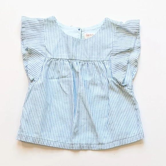 ⚡️Toddler Girls Metallic Stripe Short Sleeves Top - Picture 1 of 9